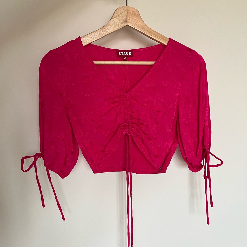 STAUD Cropped Top with Ties